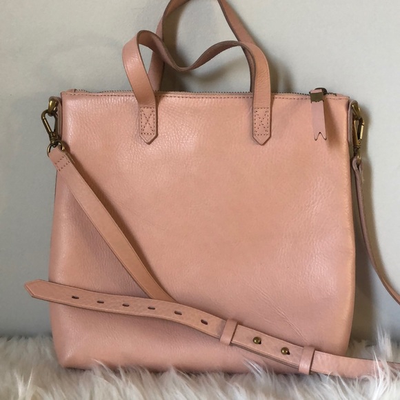 Madewell Handbags - Madewell small zip top Transport Tote Bag pink